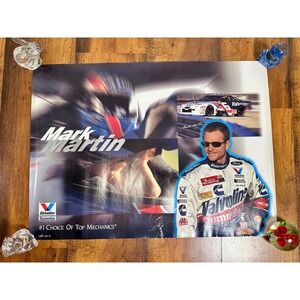 Valvoline‎ Mark Martin Poster NASCAR Ford Thunderbird 26x19 Blue Good Vintage